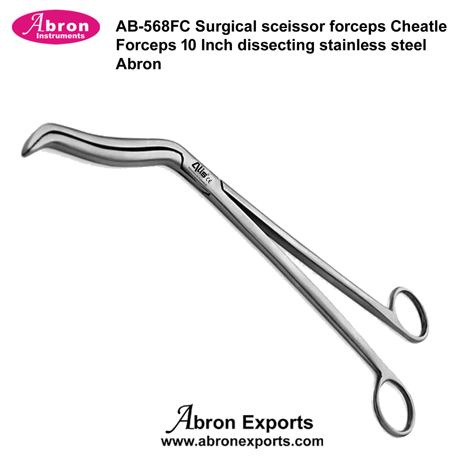 Surgical scissor forceps Cheatle Forceps 10 Inch dissecting stainless steel Abron AB-568FC 